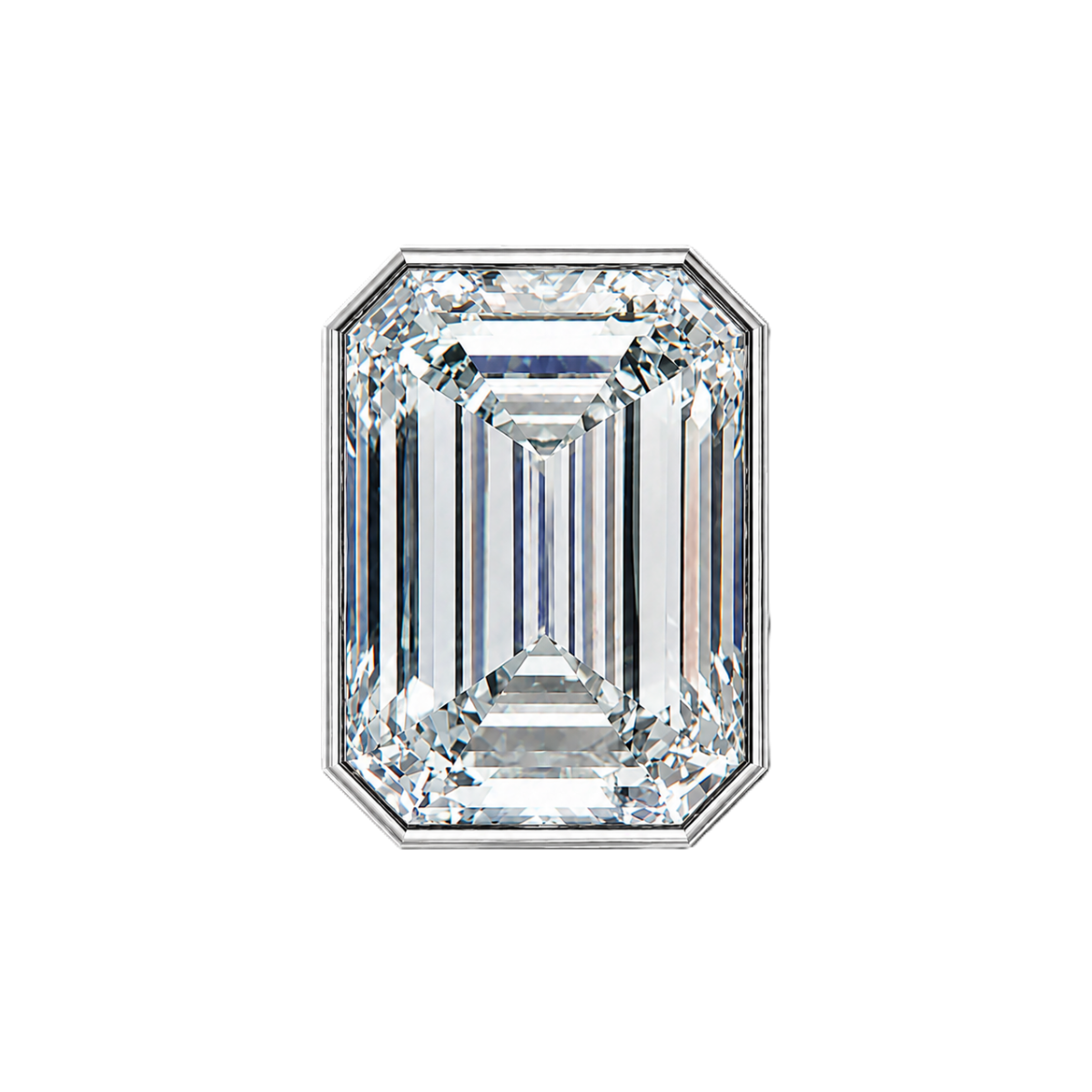 RECTANGLE white zirconia silver charm (emerald cut)