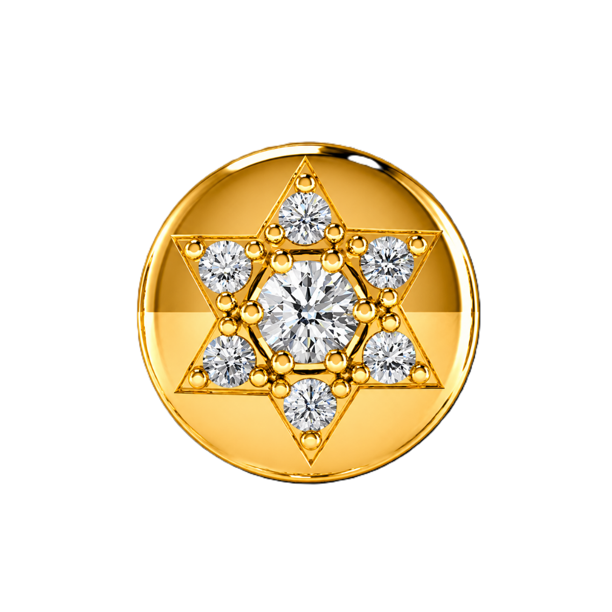Charm ETOILE DAVID zirconium blanc gold