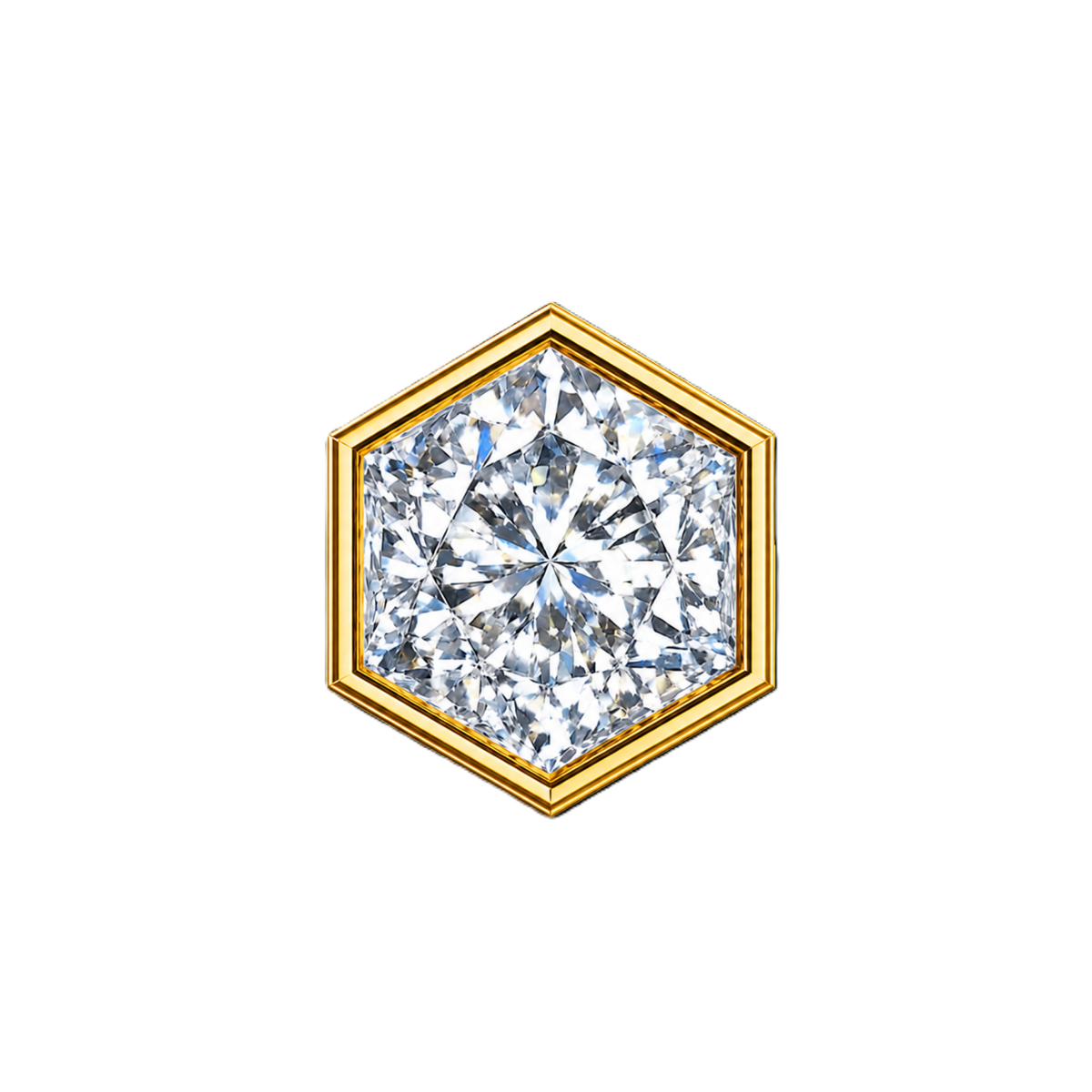 Charm HEXAGONE zirconium blanc gold
