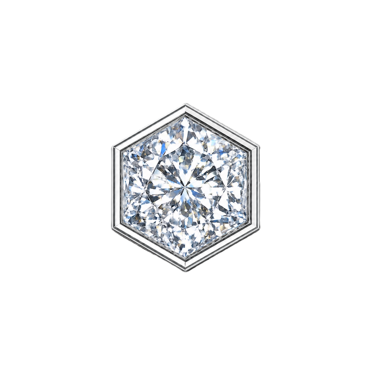 Charm HEXAGON white zirconium silver