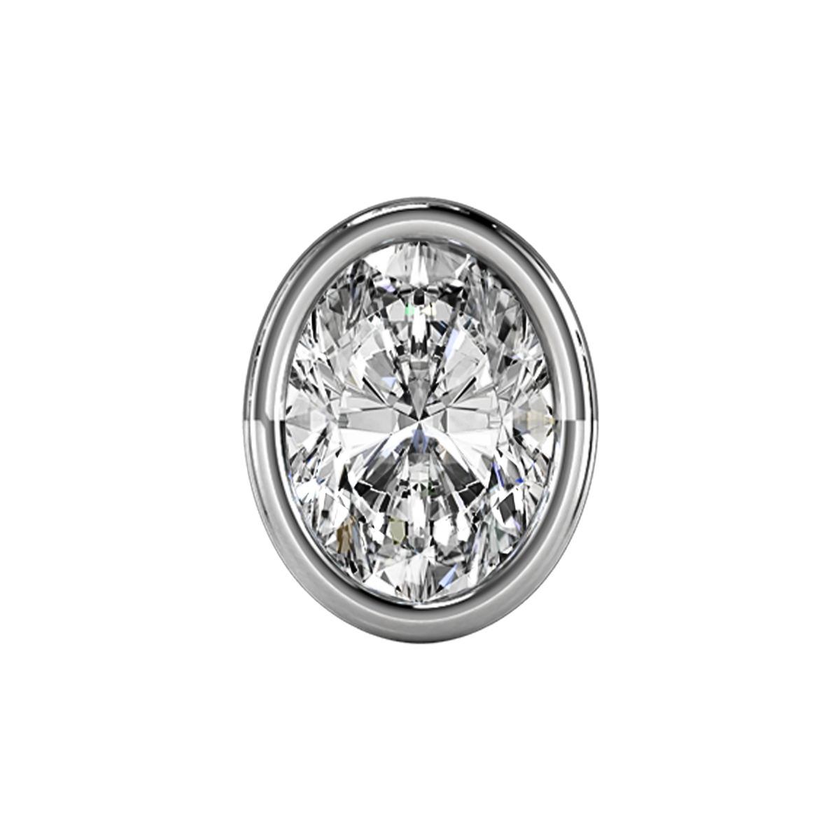 Charm OVALE zirconium blanc silver
