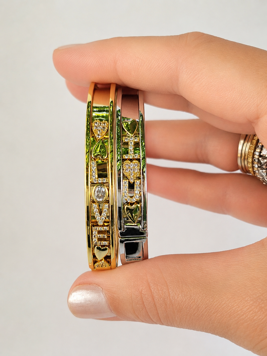 "I Love YOU" Hinged Bangle