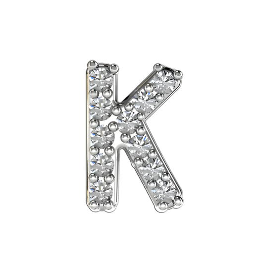 Silver zirconium Charm K