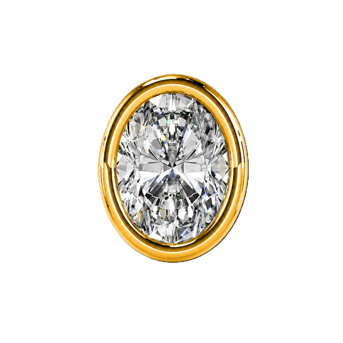 Charm OVALE zirconium blanc gold