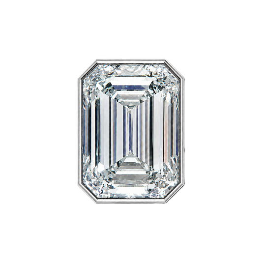 RECTANGLE white zirconia silver charm (emerald cut)