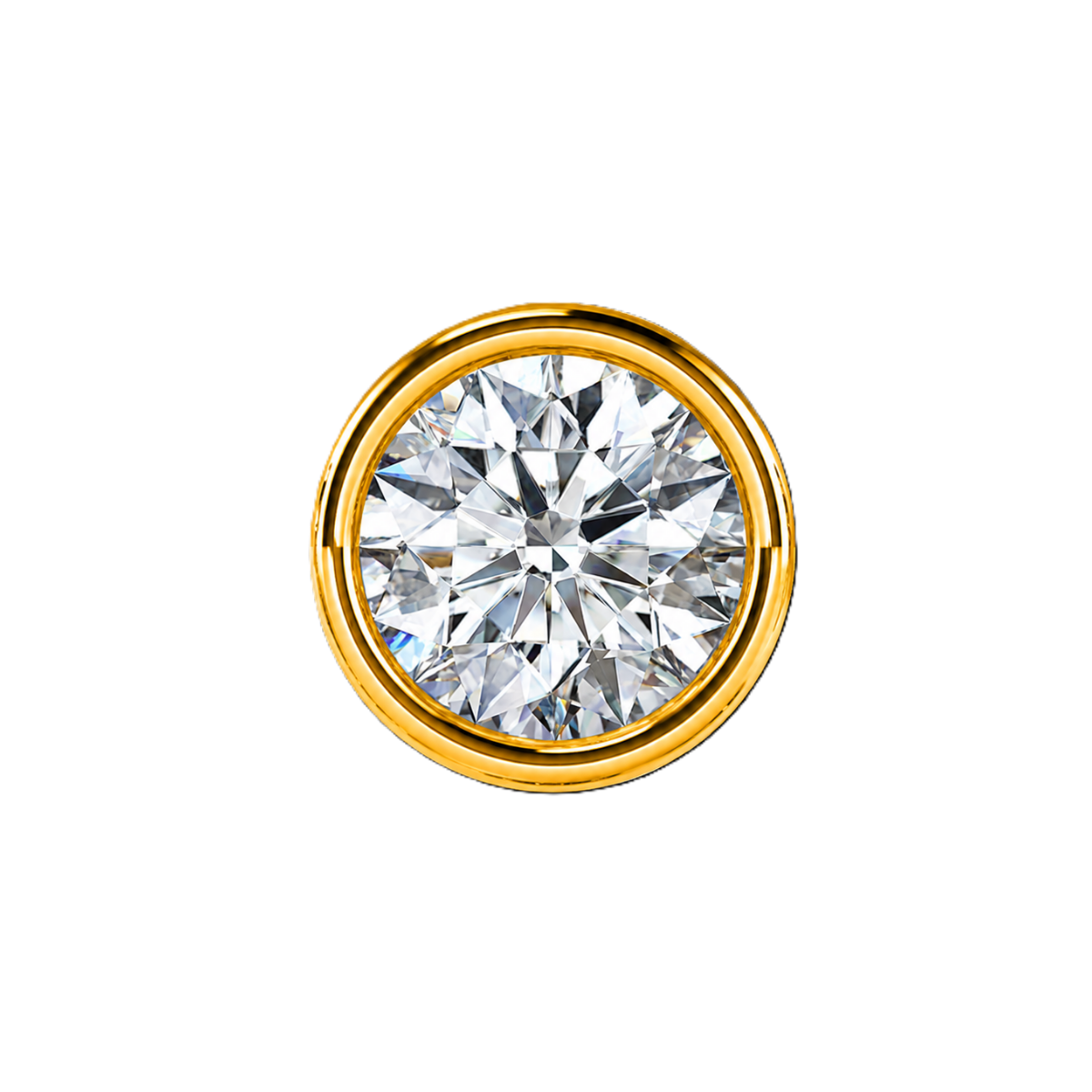 Charm ROND zirconium blanc gold