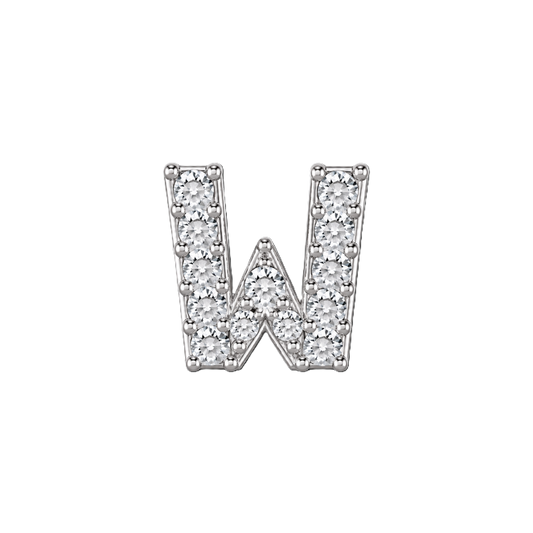 Charm with zirconium in silver