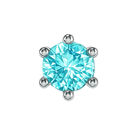 Aquamarine charm, silver