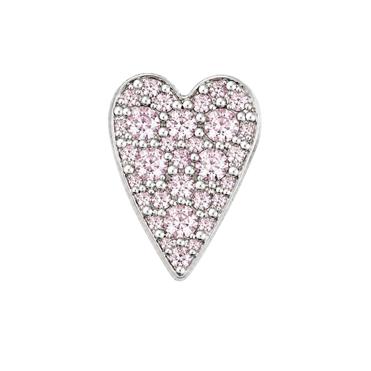 Charm CŒUR rose plein silver