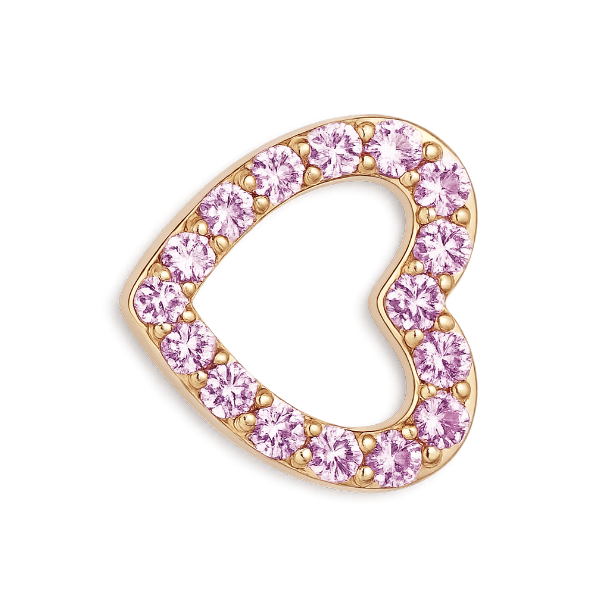 Charm COEUR zirconium mauve gauche gold