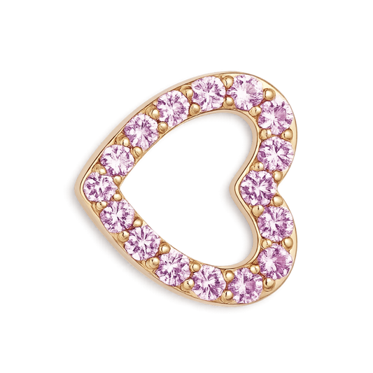Charm COEUR zirconium mauve gauche gold