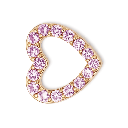 Charm COEUR zirconium mauve droite gold