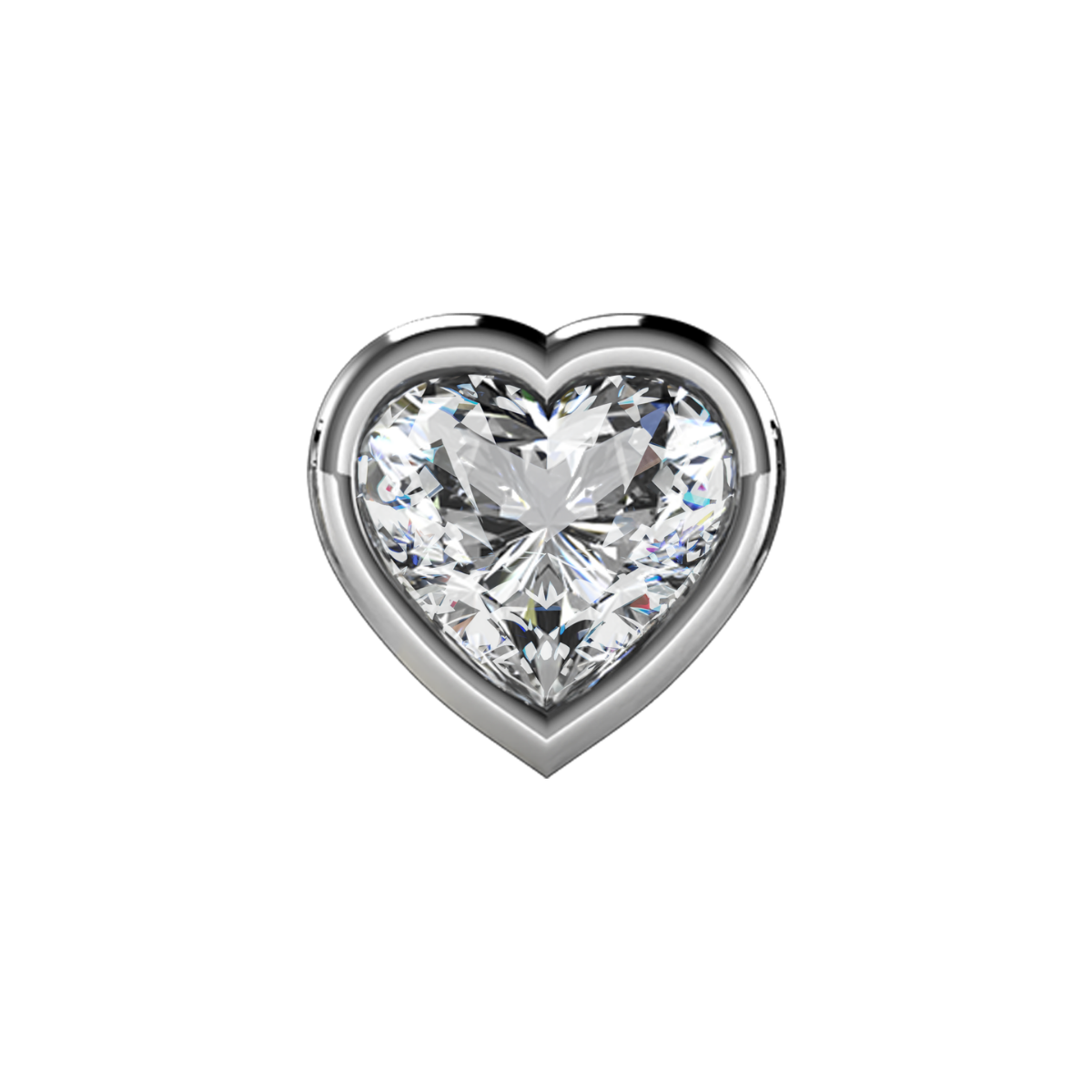 Charm COEUR zirconium blanc silver