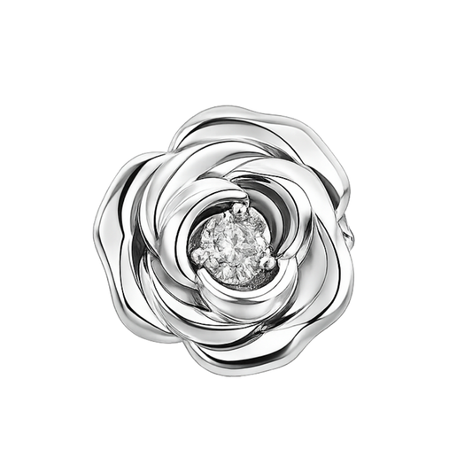 Rose charm and silver zirconium