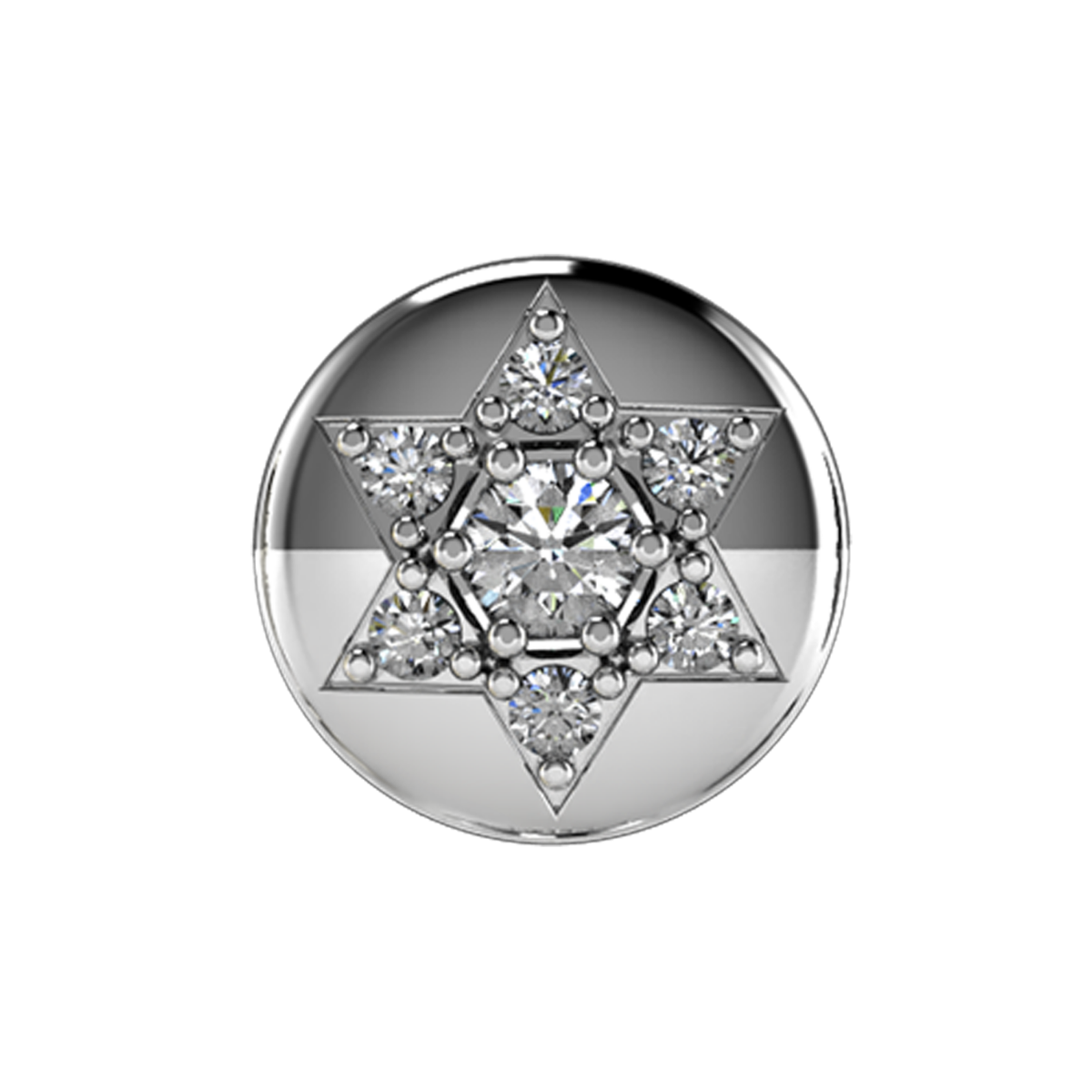 Charm ETOILE DAVID zirconium blanc silver