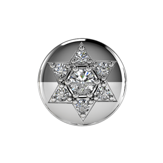 Charm STAR OF DAVID white zirconium silver
