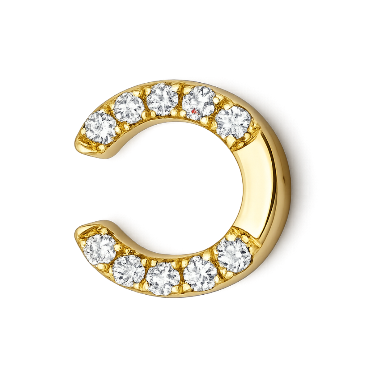 Charm FER A CHEVAL gauche-droite zirconium gold