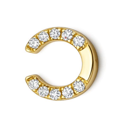Charm FER A CHEVAL gauche-droite zirconium gold