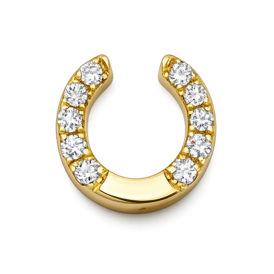 Charm FER A CHEVAL face zirconium gold