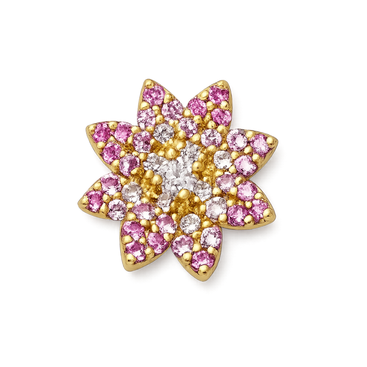 Charm FLEUR DAHLIA zirconium gold