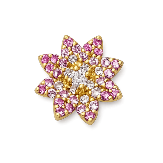 Charm FLEUR DAHLIA zirconium gold