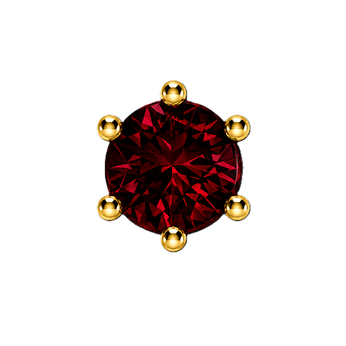 Charm GRENAT ROUGE gold