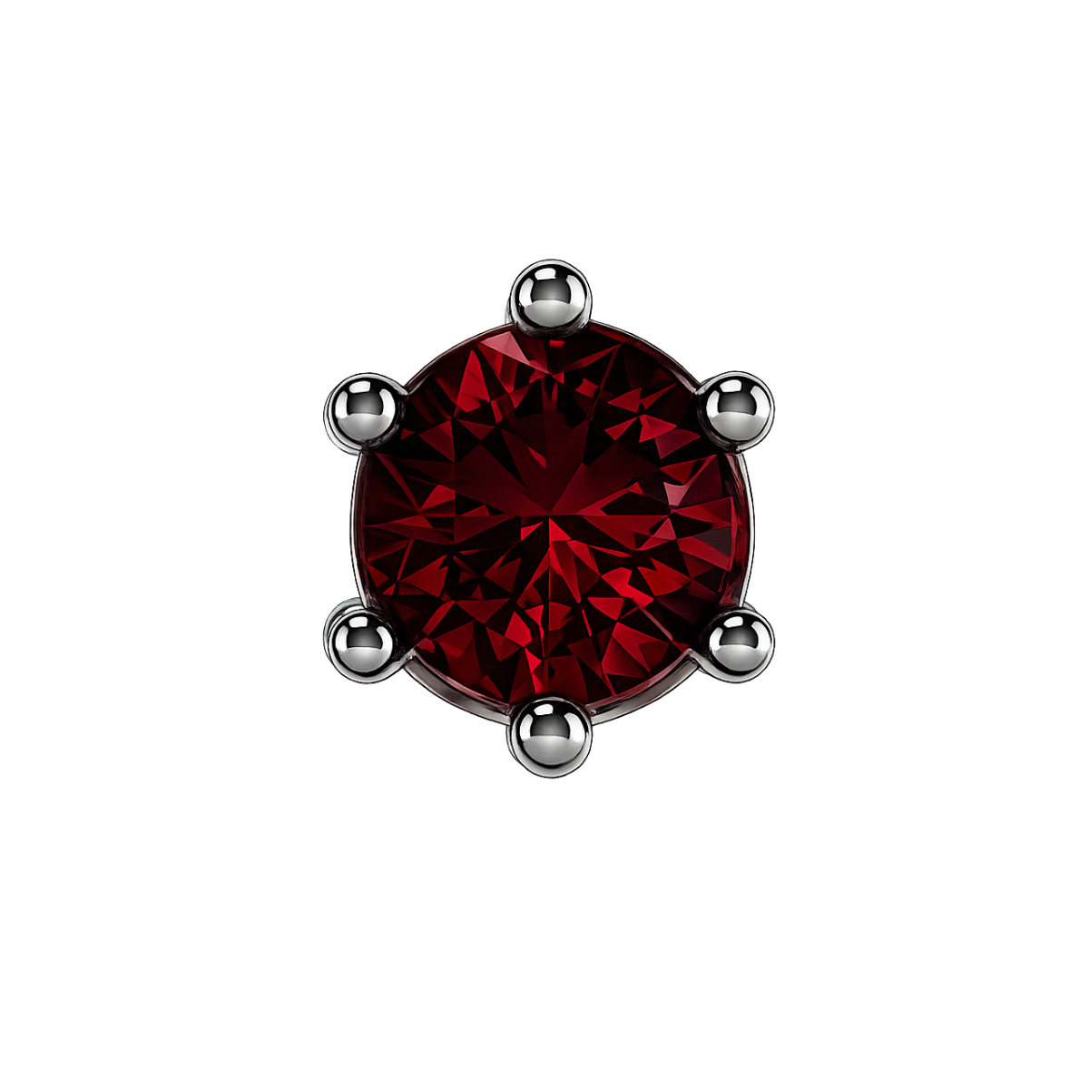 Charm GRENAT ROUGE silver