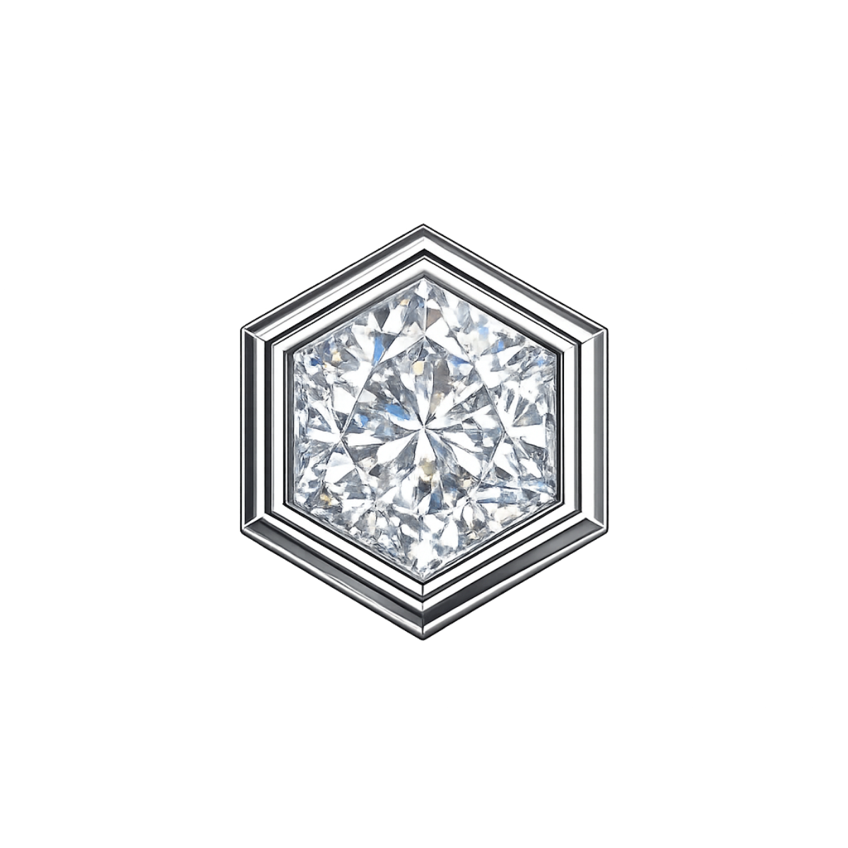Charm HEXAGONE zirconium blanc silver
