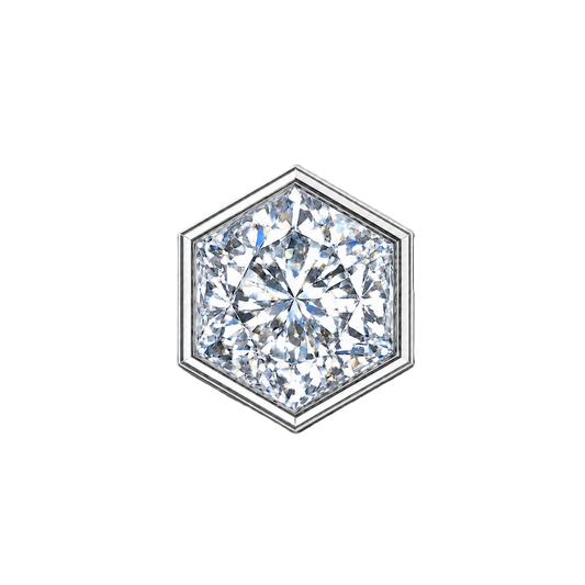 Charm HEXAGON white zirconium silver