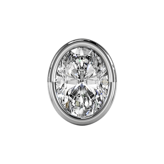 OVAL Charm with white zirconia in silver