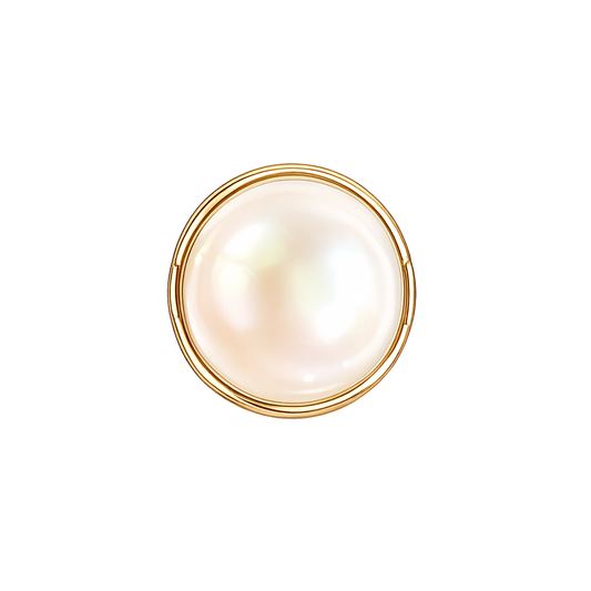 White pearl gold charm