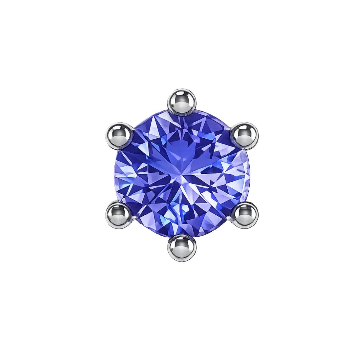 Mauve Blue SAPPHIRE charm, silver