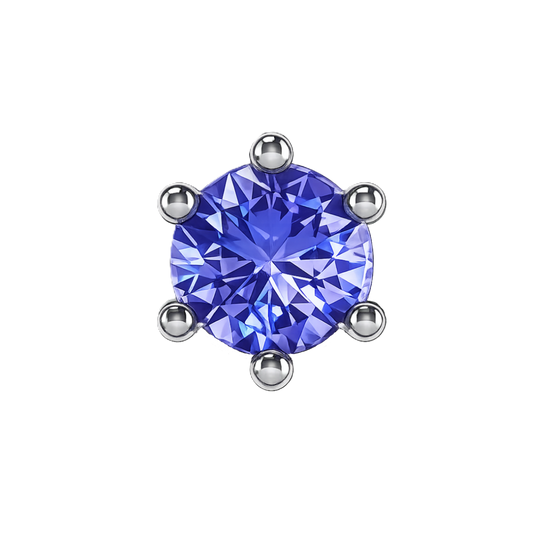 Mauve Blue SAPPHIRE charm, silver