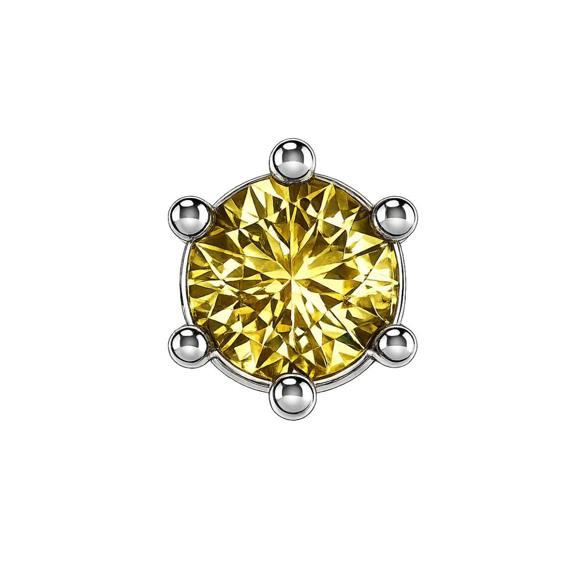 Charm TOPAZ JAUNE silver